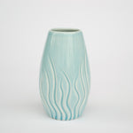 Load image into Gallery viewer, Blue Swirl Bud Vase | Carved
