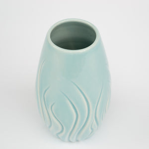 Blue Swirl Bud Vase | Carved