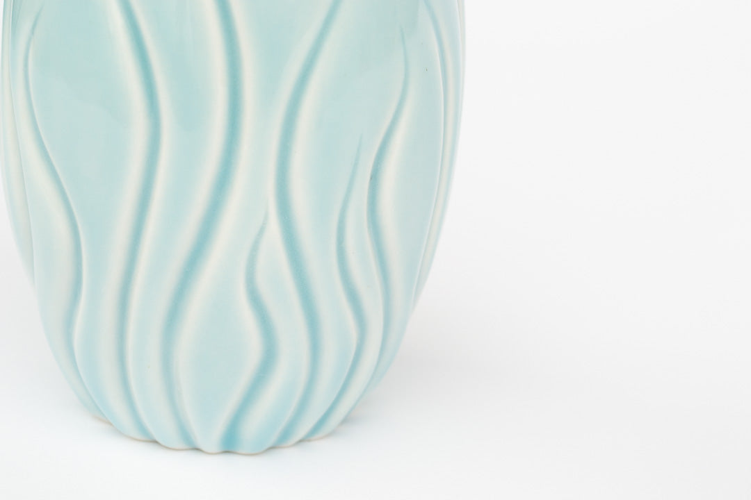 Blue Swirl Bud Vase | Carved